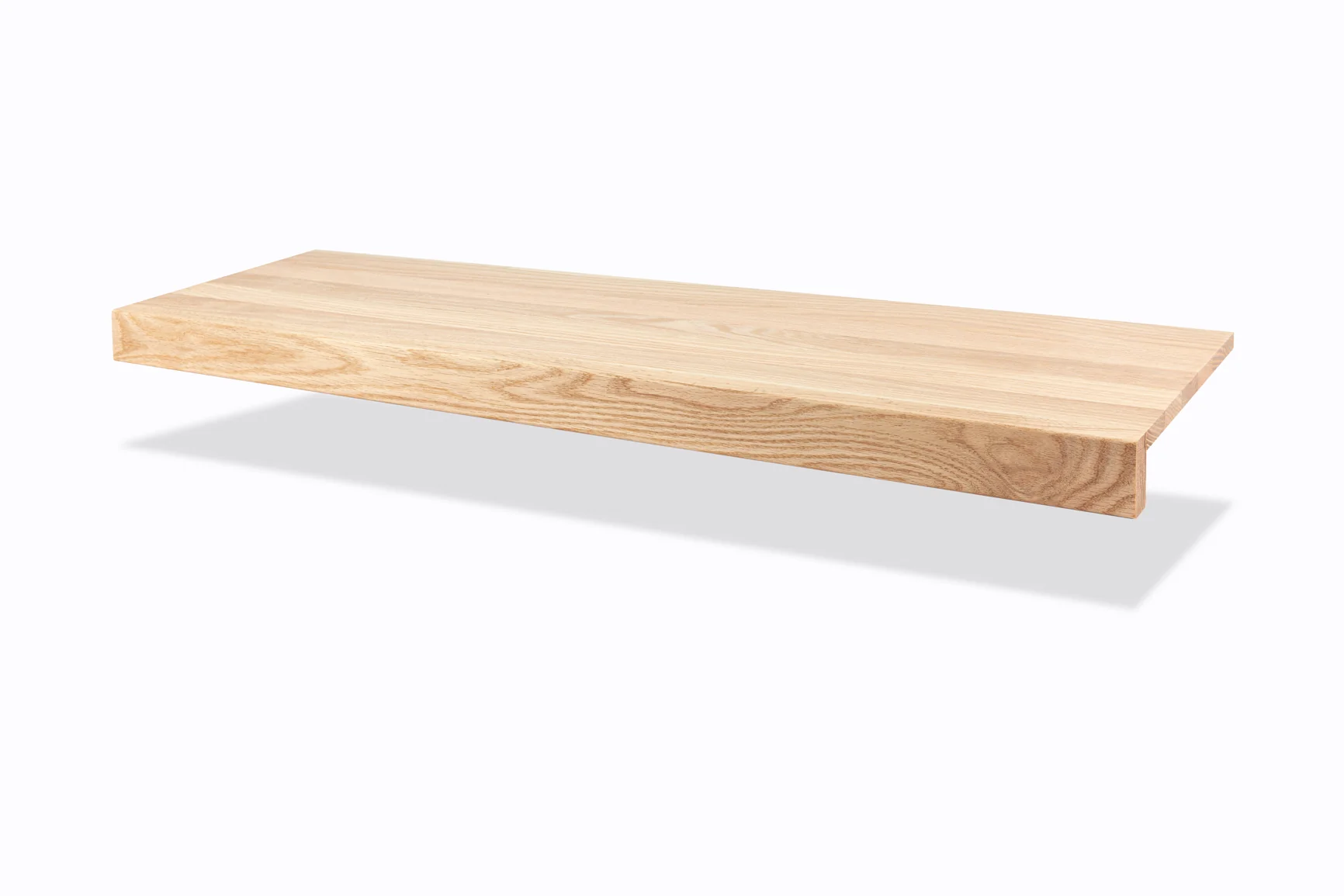 Unfinished Modern Square Nose Red Oak 5/8 in. T x 11.5 in. W x 48 in. L Retrofit Stair Tread