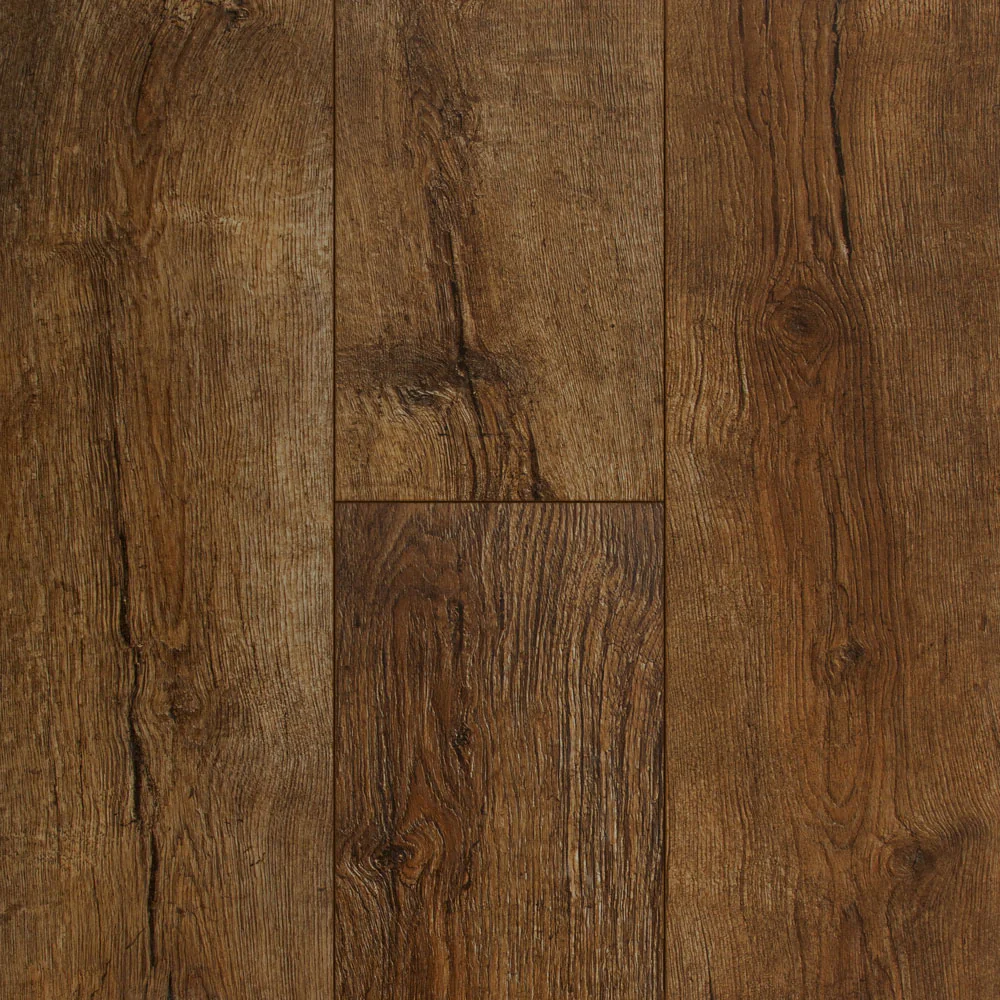 12mm Copper Valley Chestnut w/ pad Water-Resistant Laminate Flooring 7.48 in. Wide x 50.6 in. Length
