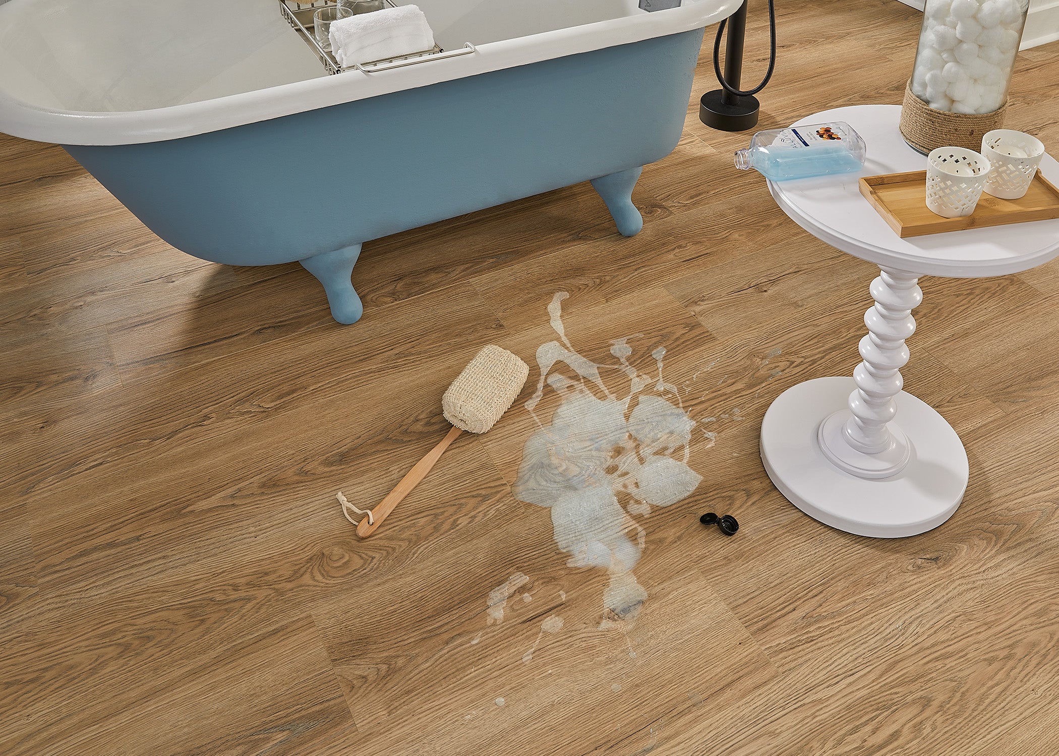 12mm Mallard Oak w/ pad Water-Resistant Laminate Flooring 8.03 in. Wide x 48 in. Long