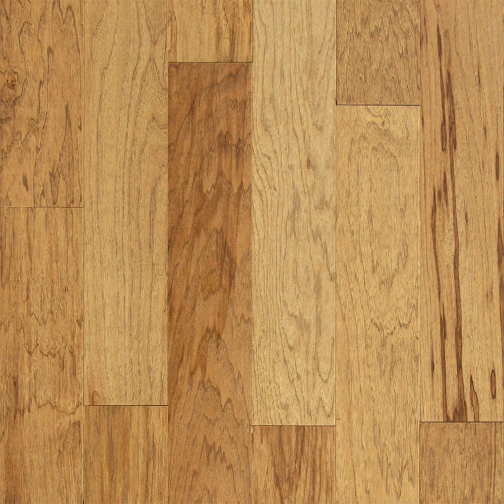 3/8 in. Golden Valley Hickory Quick Click Prefinished Engineered Hardwood Flooring 5.38 in. Wide