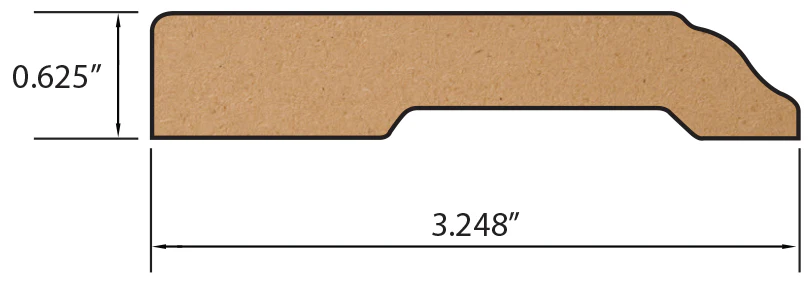 Valley Crest Oak Laminate 3-1/4 in. Tall x 0.63 in. Thick x 7.5 ft. Length Baseboard