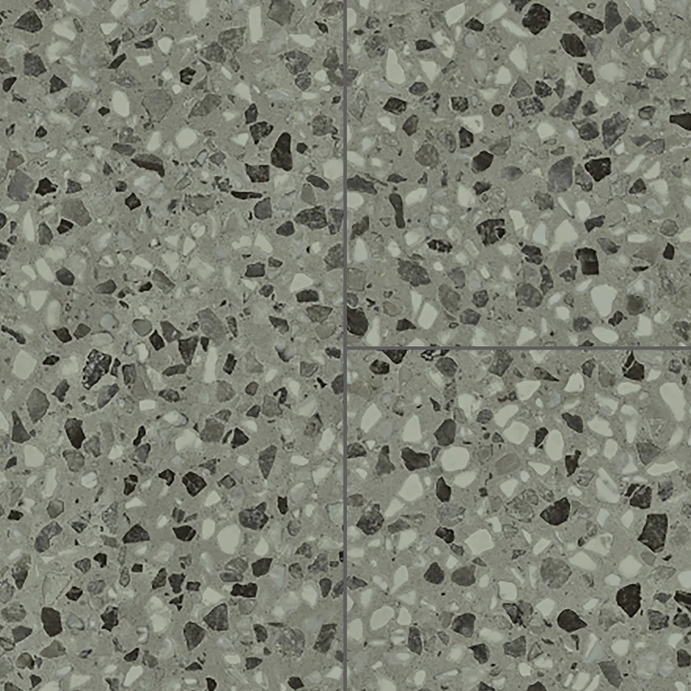 7mm w/pad Grigio Terrazzo TruGrout Waterproof Rigid Vinyl Tile Flooring 12 in. Wide x 48 in. Long