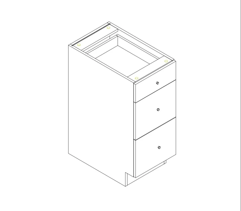 24 in. Wide x 24 in. Deep x 34.5 in. Tall - White 3 Drawer Closet Cabinet